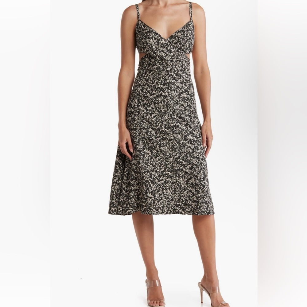 Cross Front Cutout Midi Dress